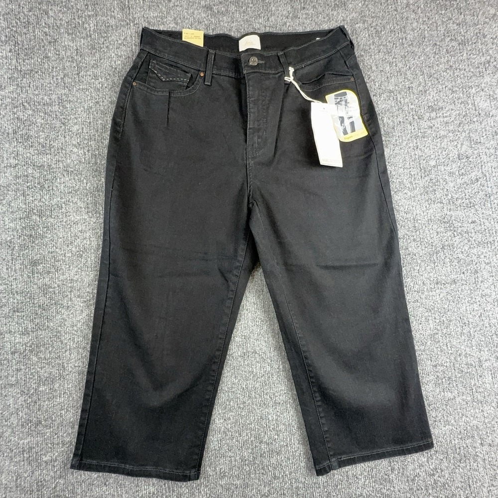 Levi's 512 Perfectly Slimming Capri Jeans Womens 14 Black High Rise Stretch